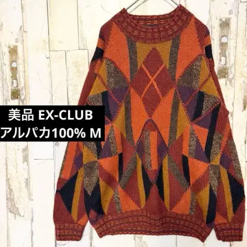 새상품급 EX-CLUB 레나운 알파카 100% 페루제 니트 스웨터 M