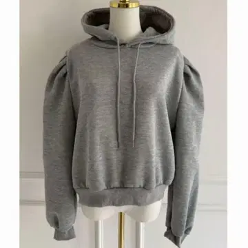 Myu 그레이 퍼프 슬리브 후디