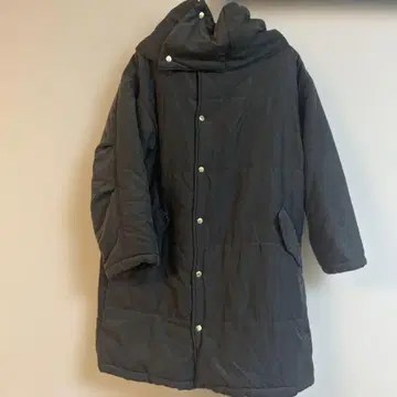 블랙 후드 부착 롱 코트 ELENCARE DUE