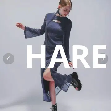 완판템 HARE 컷 아웃 라메 시어 원피스