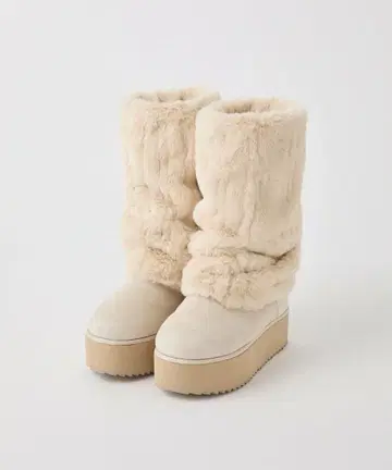 NICE CLAUP 2Way 페이크 어그 부츠 베이지 M