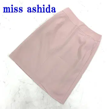 미스아시드 무릎 기장 타이트 스커트 핑크 울 11 C4386