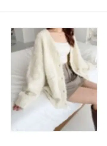 Heather 볼륨 샤기 니트 가디건