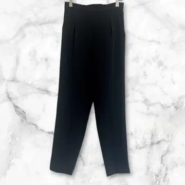 블랙 슬랙스 팬츠 심플 허리밴딩 무지 M 릴랙스