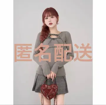 Darich 포인트 체크 니트 미니 원피스