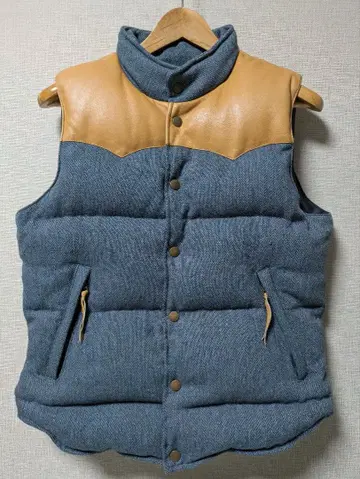 Journal Standard 다운 베스트 트위드 가죽 절개