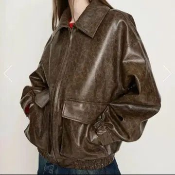 FAUX LEATHER ZIP UP 블루종 SLY 가죽 자켓