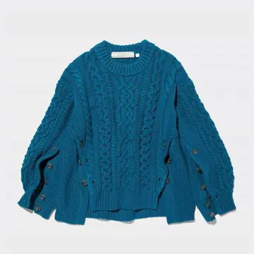 택 포함 미사용 새상품 GU 케이블 스웨터 by rokh M 사이즈