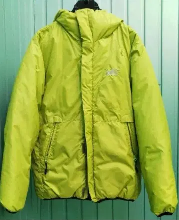 밀레 두꺼운 원단 다운 자켓 리버서블 라이트 그린 x 브라운