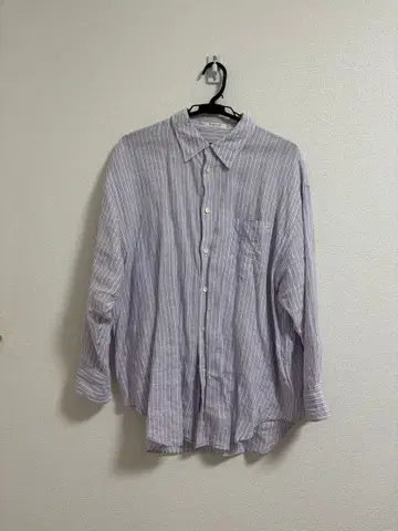 스트라이프 긴팔 셔츠 (보라색)