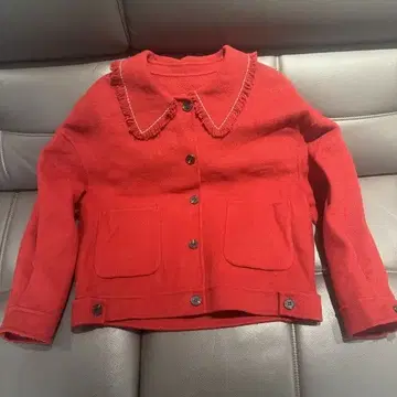 빨간색 프린지 달린 숏 자켓