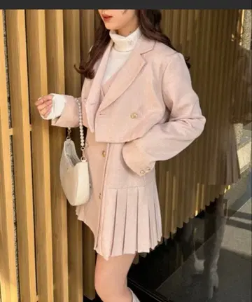 트위드 플리츠 미니 원피스 & 트위드 숏 자켓