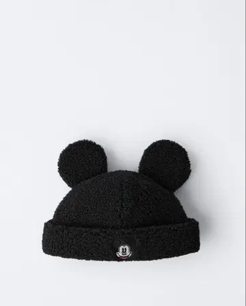 미키마우스 귀달린 보아 모자 블랙