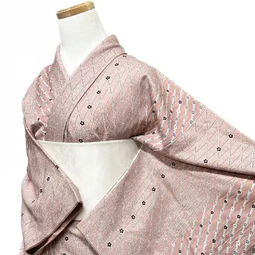 코몬 매화 타타키 염색 변형 격자 줄무늬 기모노 122b d ms