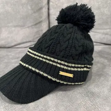 CALLAWAY 니트 모자 블랙 폼폼 포함