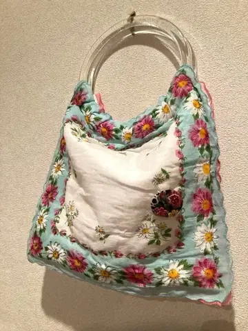 les petits brins 손수건 아크릴 손잡이 레트로 핸드백