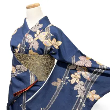 코몬 금채 유선 국화 단풍 리프 기모노 122b d ms