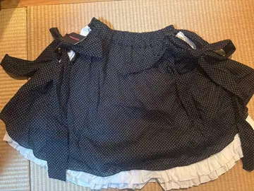 [택 포함 새상품] PEACE NOW 블랙 도트 플레어 스커트 [미사용]