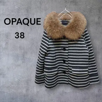 OPAQUE 스트라이프 패턴 퍼 옷깃 자켓 38