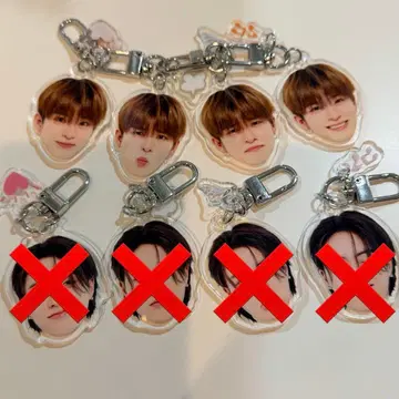 treasure 아사히 캡슐 토이 얼굴 아크릴 키링 희로애락 세트