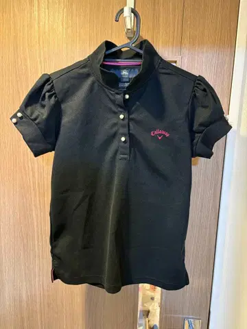 [새상품급] Callaway 블랙 피케 셔츠 L (펄 버튼)