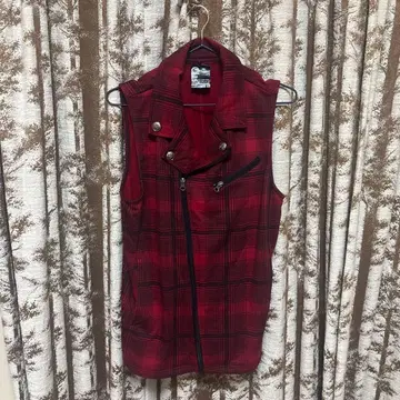 크러쉬 헤드 체크 베스트 y2k 시크 스타일 헤이세이