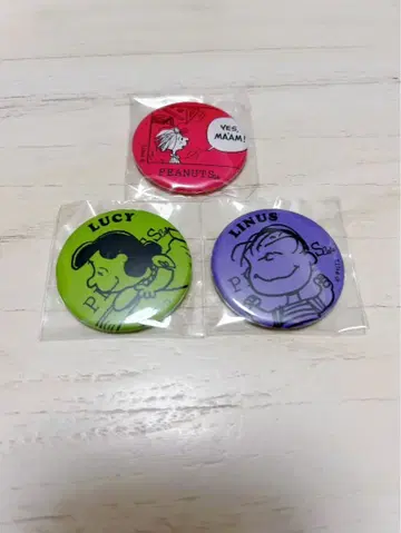 스누피 한정판 캔뱃지 3점