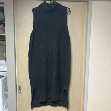 새상품 슬리브리스 리브 니트 원피스 그레이