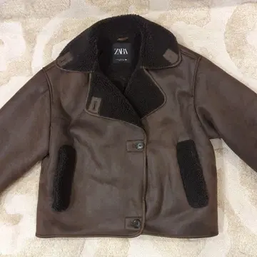 ZARA 더블 페이스 자켓 페이크 무스탕 XS 새상품급
