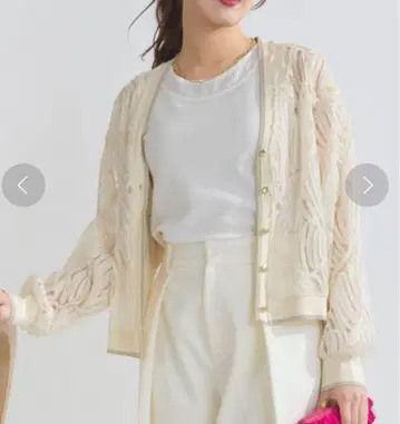 PICCIN 코드 자수 레이스 가디건