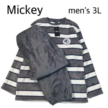 [ men's 3L ] 미키 따뜻한 플리스 나이트 웨어 상하의 셋업