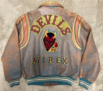 아비렉스 AVIREX 가죽 바시티 자켓 DEVIL 90s 아카이브