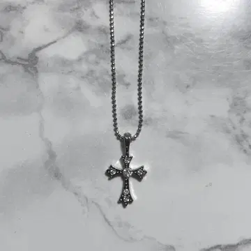 [미사용 새상품] 크로스 모티브 스톤 포함 목걸이 헤이세이 레트로 Y2K