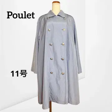 [페를레] 트렌치코트 라이트 블루 롱 기장 깔끔한 11AR