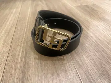 GYDA 가죽 벨트 블랙 골드 컬러 버클