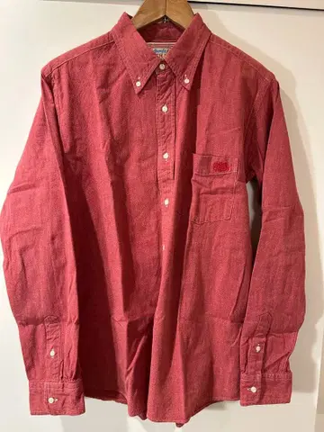 GLEEM 빨간색 긴팔 샴브레이 셔츠 40 사이즈