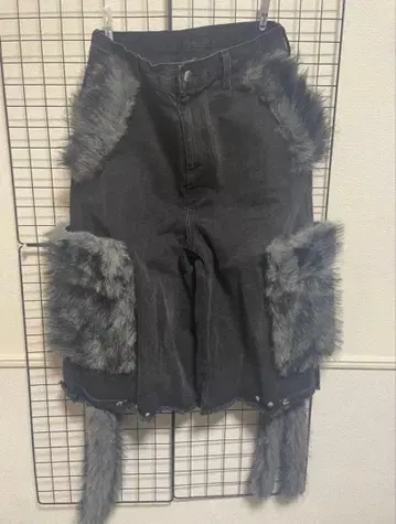 GRANCY 그랑시 하프 데님 카고 팬츠