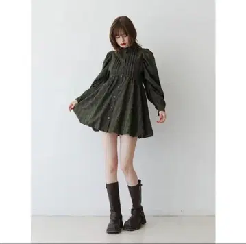 jouetie 벌룬 튜닉 원피스 그린