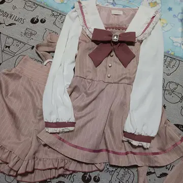 리즈리사 LIZLISA 세일러 카라 셋업 핑크