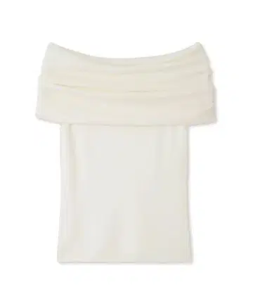 [ 새상품급 ] FRAY I.D 오프숄더 드레이프 슬리브리스 니트 화이트