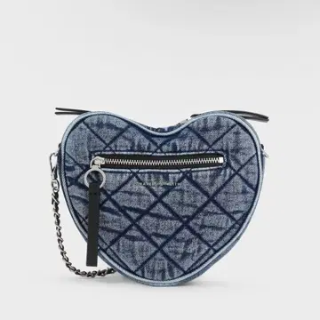 Philomena 필로메나 데님 퀼트 체인 핸들 백 하트 로고