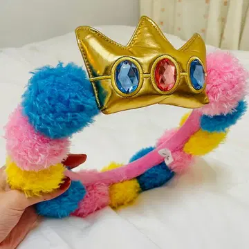 [ 새상품급 ] USJ 유니버셜 피치 폼폼 왕관 머리띠 닌텐도 월드