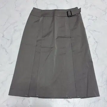 페인 플리츠 스커트 롱 벨트 포함 그레이 택 포함 새상품 탄탄한 원단