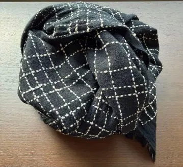 아네스베 울 스톨 격자 무늬 스티치