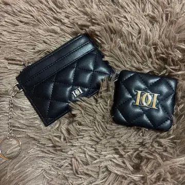 Darich DD 로고 퀼팅 트래블 세트 카드 케이스 BLK