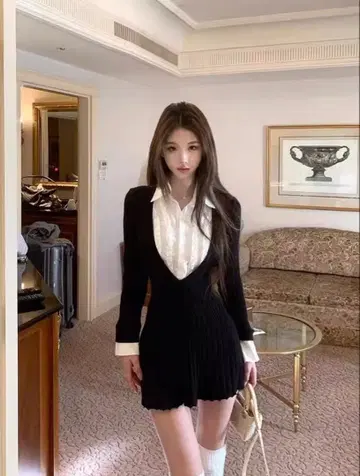 아리엑 왕홍 미니 원피스 원피스