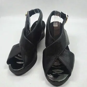 샌들 웨지솔 블랙 여성용 신발 24cm 초레어