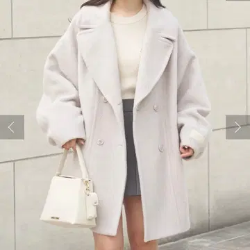 Chico 샤기 더블 미들 기장 코트