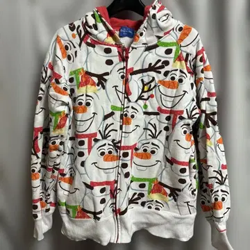 도쿄 디즈니 리조트 올라프 후드티 S 겨울왕국 안나 후드 부착