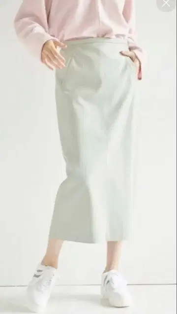 [명품] 루니 LOUNIE 인조 가죽 타이트 스커트 40 민트 그린